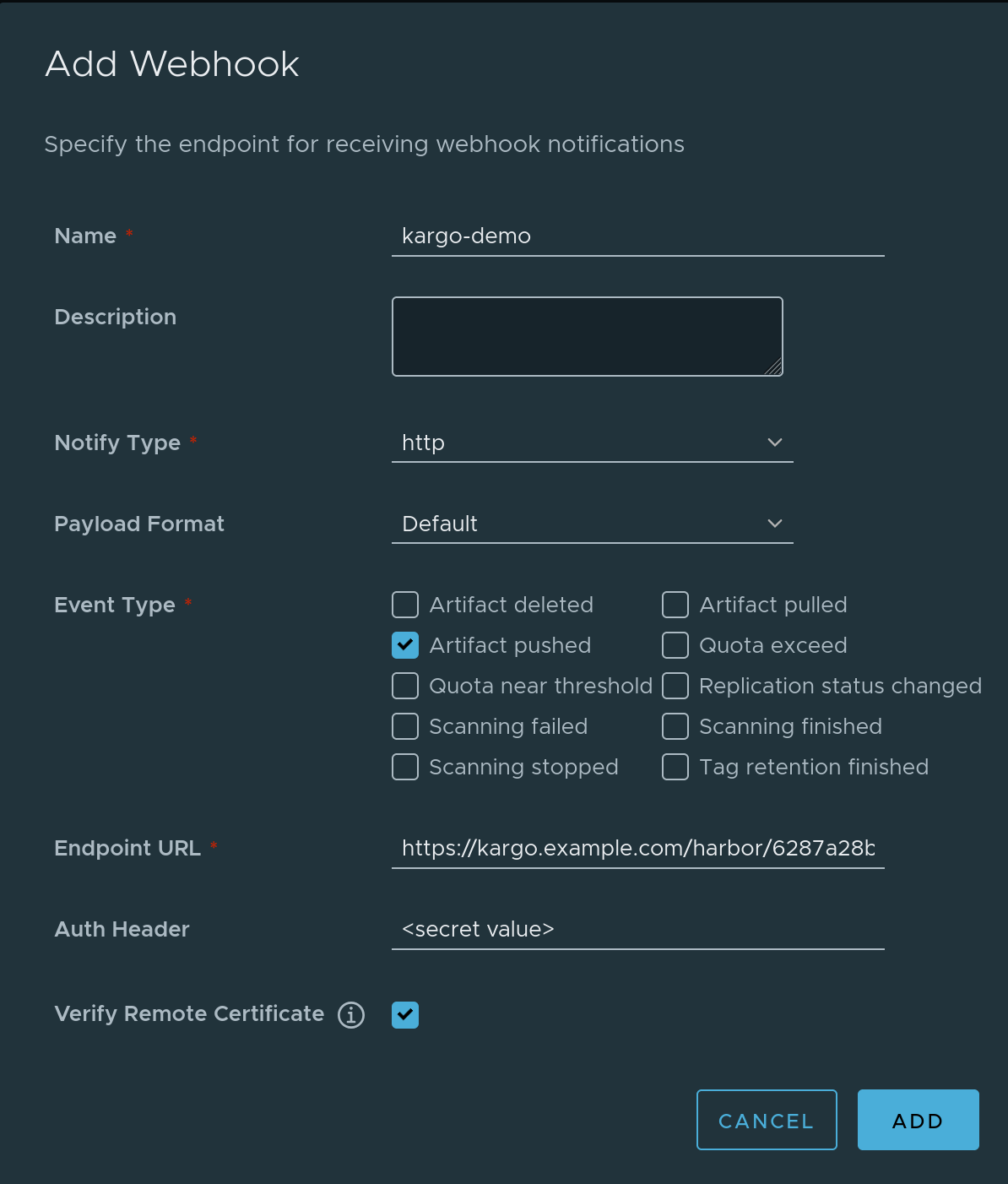 Add Webhook Add Webhook